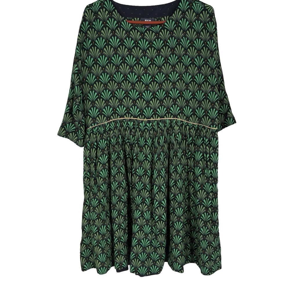 Maeve by Anthropologie Art Deco Pan Print Midi Dress Size Small Twee New Girl